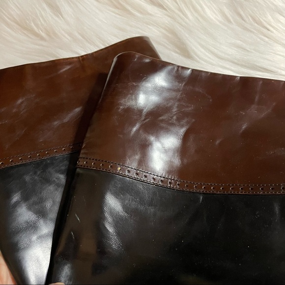 Cole Haan Two Toned Leather Riding Boots NARROW - Picture 6 of 10